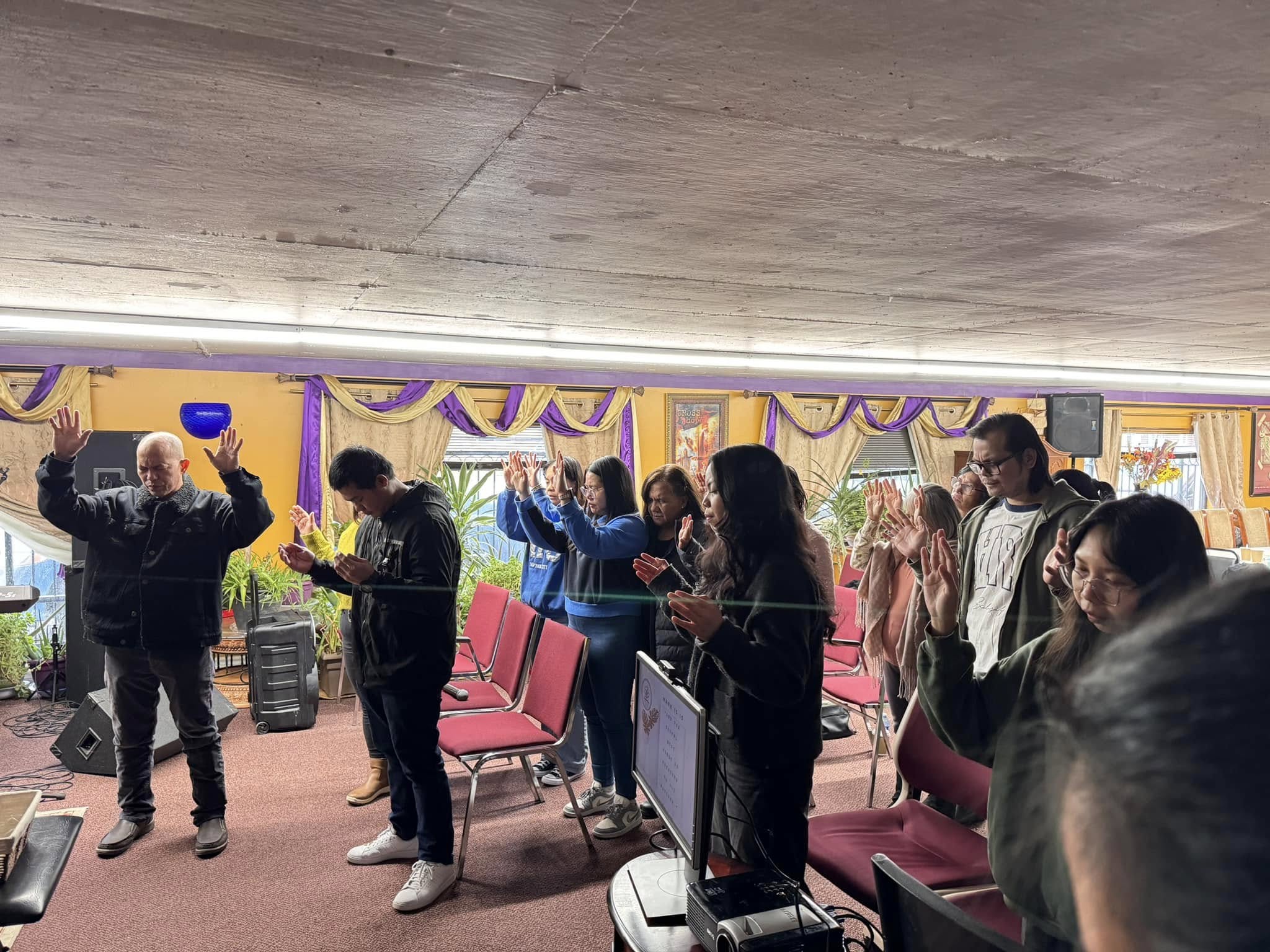 Community members gathered for fellowship and worship